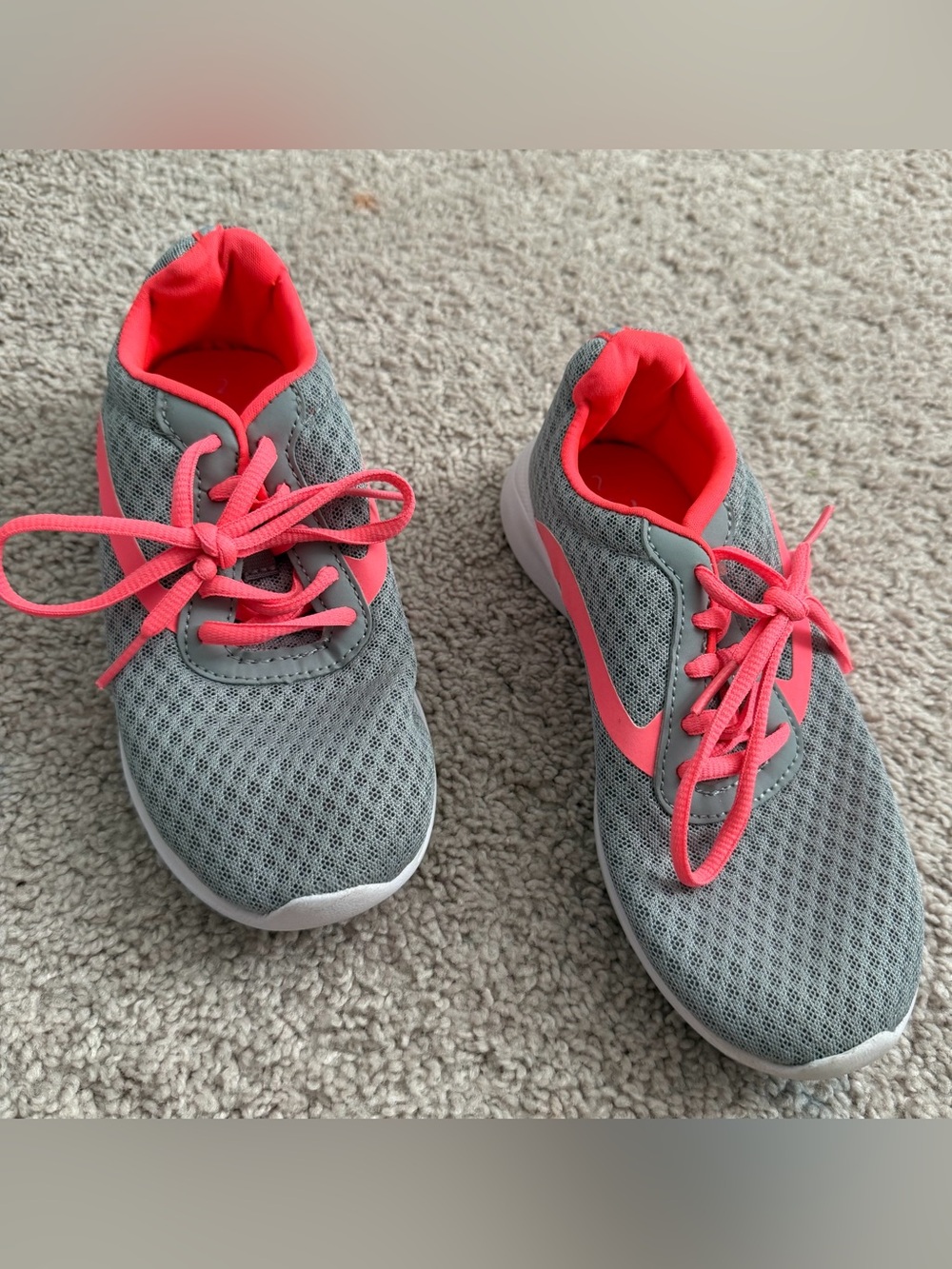 Athletic Works Kids Gray and Coral Sneakers